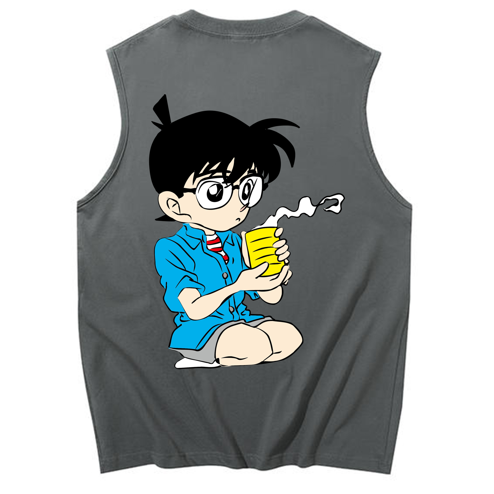 （画像用） 名探偵コナン 江戸川 コナン Detective Conan Conan Edogawa コットン100％タンクトップ（背面プリント）